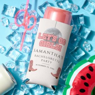 Lass Go Girls Disco Cowgirl Junggeselinnen-Abschie Selters Dosenkühler