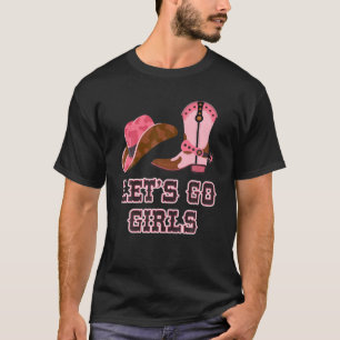 Lass Go Girls Vintag Western Country Cowgirl Boot T-Shirt