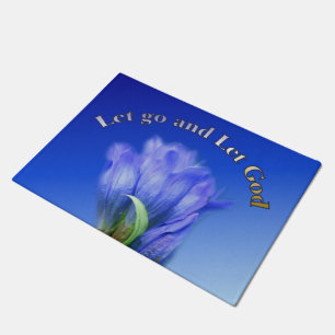 Lass Go Lasse Gott Gentian Blume Inspiration Zitat Fußmatte