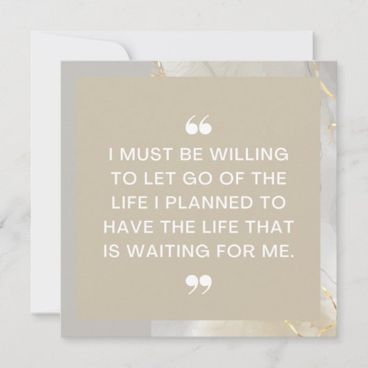 Lass Go Life I Planned Positive Affirmation Card (Vorderseite)