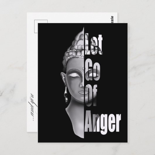 Lass Go of Anger - Buddha Mindfulness Quote T - Sh Postkarte (Vorne/Hinten)