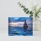 Lass Go Sailing Postkarte (Stehend Vorderseite)