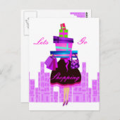 Lass Go Shopping Postkarte (Vorne/Hinten)