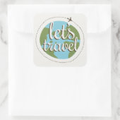 Lass Go Travel Quadratischer Aufkleber (Tasche)