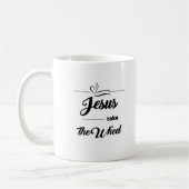"Lass Go & Trust: "Jesus übernimmt das Rad" Kaffeetasse (Links)