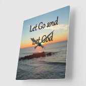 LASS GO UND LASS GONE SUNRISE DESIGN QUADRATISCHE WANDUHR (Winkel)