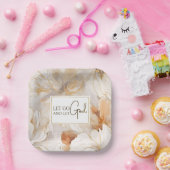 Lass Go und Lass Gott Christlich Inspiration Zitat Pappteller (Party)