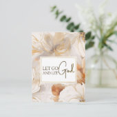 Lass Go und Lass Gott Christlich Inspiration Zitat Postkarte (Stehend Vorderseite)