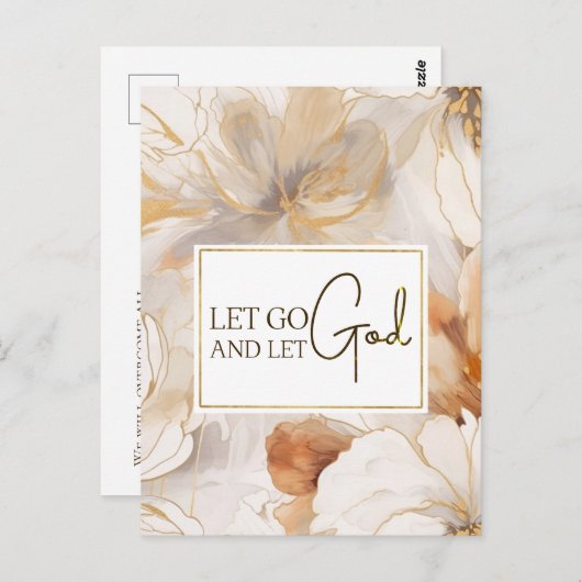 Lass Go und Lass Gott Christlich Inspiration Zitat Postkarte (Vorne/Hinten)