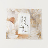 Lass Go und Lass Gott Christlich Inspiration Zitat Wandteppich (Vorderseite (Horizontal))