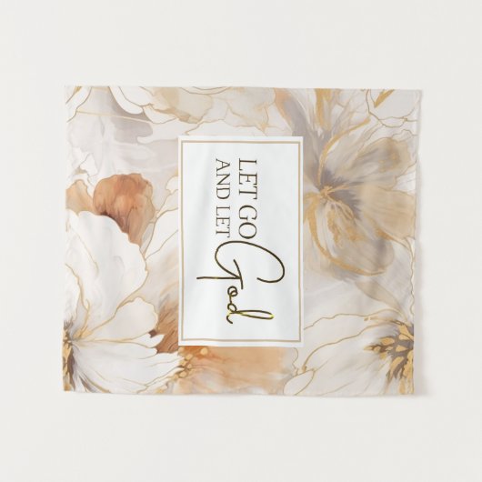 Lass Go und Lass Gott Christlich Inspiration Zitat Wandteppich (Vorderseite (Horizontal))