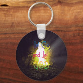 Lass Go und Lass Gott Inspirierend Zitat Schlüsselanhänger (Rückseite)