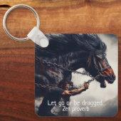 "Lass Go" und mächtiges Pferd Schlüsselanhänger (Vorderseite)