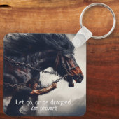 "Lass Go" und mächtiges Pferd Schlüsselanhänger (Rückseite)