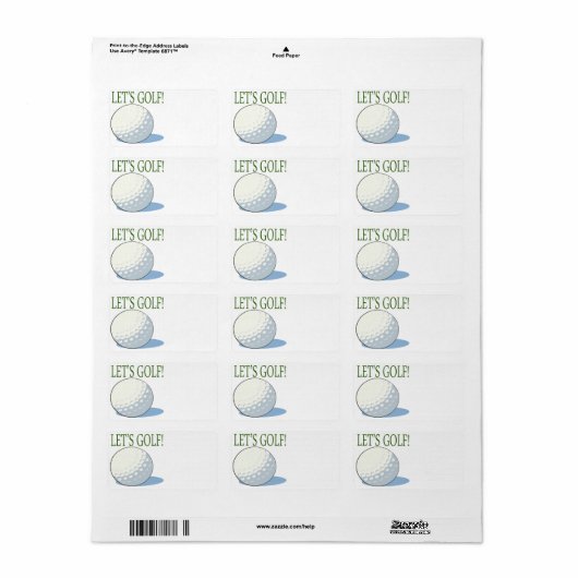 Lass Golf Adressaufkleber (Vorne)