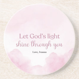 Lass Gottes Lichtschacht durch dich, rosa Wasserfa Getränkeuntersetzer