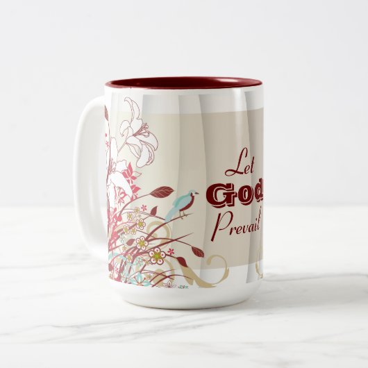 Lass Gottes Prevail, Russell M Nelson Konferenzang Zweifarbige Tasse (Vorderseite Links)