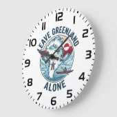 Lass Grönland in Ruhe Große Wanduhr (Winkel)
