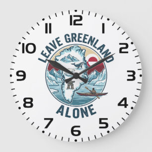 Lass Grönland in Ruhe Große Wanduhr