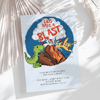 Lass haben eine blast Dinosaurier Geburtstag Einla Einladung
