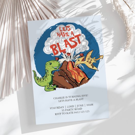 Lass haben eine blast Dinosaurier Geburtstag Einla Einladung