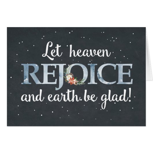 Lass Heaven Freude Weihnachten Poinsettia auf Schw (Vorderseite (Horizontal))