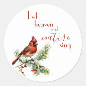 Lass Heaven & Nature Sing Kardinal Holiday Sticker (Vorderseite)
