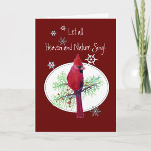 Lass Heaven & Nature Sing Scripture Christmas Bird Feiertagskarte