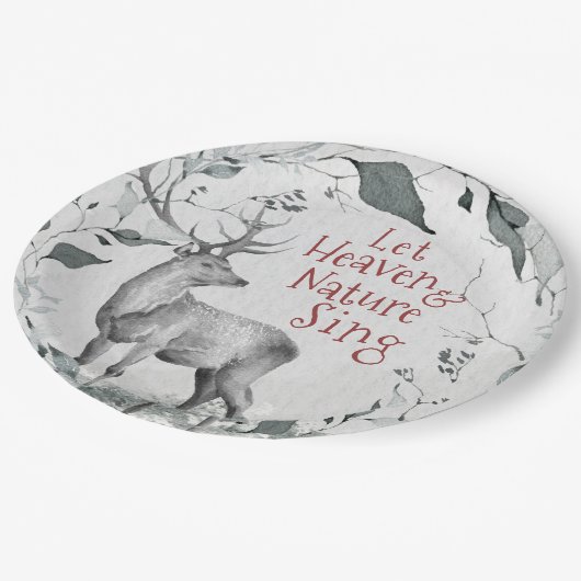 Lass Heaven & Nature Sing, Weihnachtslied Pappteller (Schrägansicht)