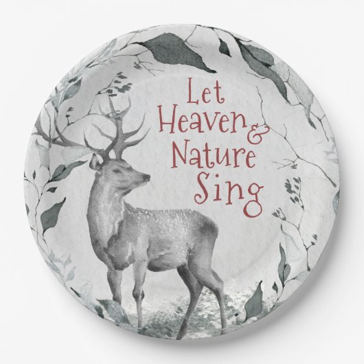 Lass Heaven & Nature Sing, Weihnachtslied Pappteller (Vorderseite)