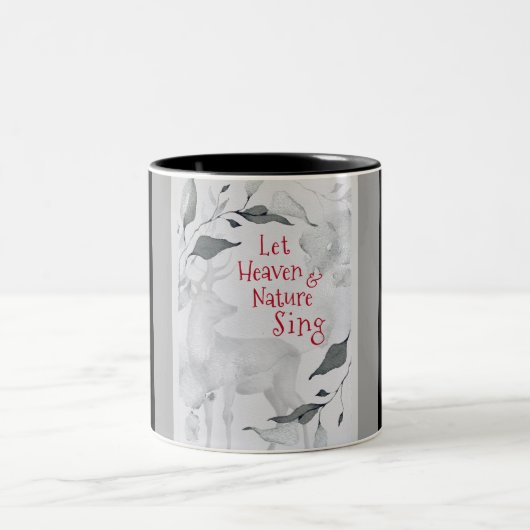 Lass Heaven & Nature Sing, Weihnachtslied Zweifarbige Tasse (Mittel)