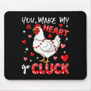 Lass Herz für Valentinstag süßes Hühnergeräusch F Mousepad