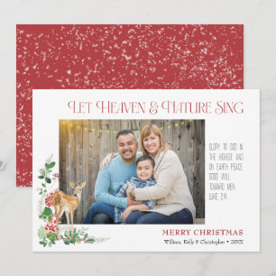 Lass Himmel und Natur singen Flache Weihnachtskart Feiertagskarte