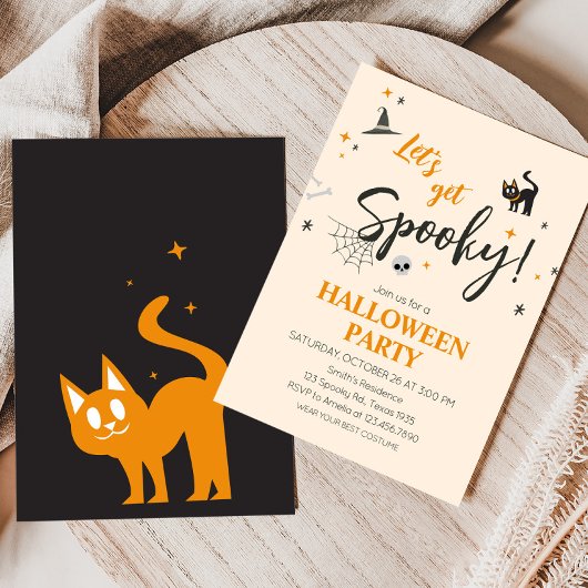 Lass Hooky Cat Halloween-Party Einladung