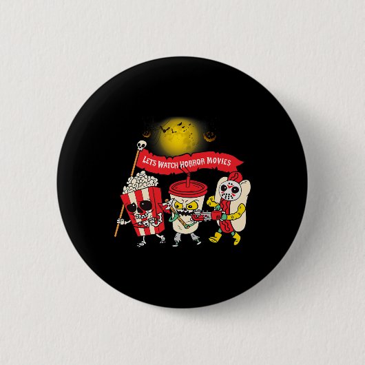 Lass Horror Filme Halloween Funny Ghost Ske ansehe Button (Vorderseite)