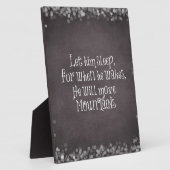 Lass ihn schlafen, er wird das Babyangebot für die Fotoplatte (Seite)