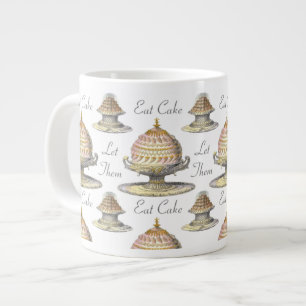 Lass ihnen Eat Cake Französisch Gebäck - Vintage Jumbo-Tasse