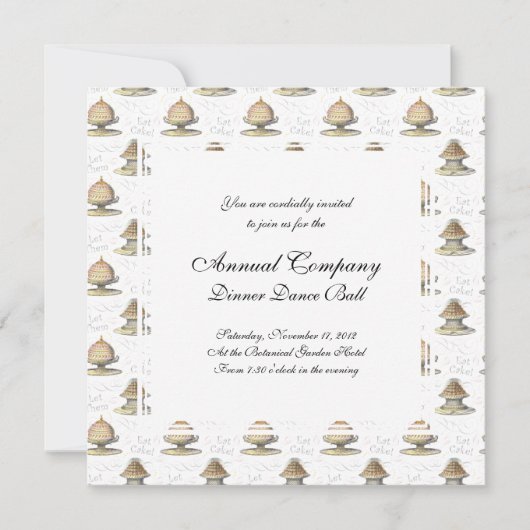 Lass ihnen Eat Cake Vintag Marie Antoinette Einladung (Vorderseite)