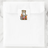 Lass ihnen Getreide zu essen Quadratischer Aufkleber (Tasche)