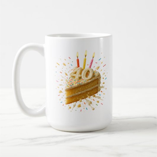 Lass ihnen Kuchen essen: 40. Geburtstag Tasse (Links)