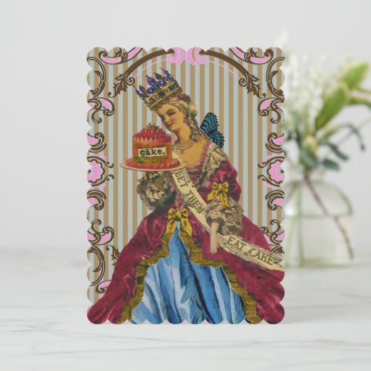 Lass ihnen Kuchen essen - Einladungen (Stehend Vorderseite)