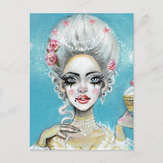 Lass ihnen Kuchen Mini Marie Antoinette cupcake es Postkarte (Vorderseite)