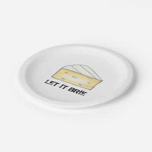 Lass It Brie (Be Cheese Wedge Print Feinschmecker  Pappteller (Schrägansicht)