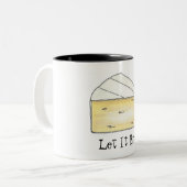 LASS IT BRIE (BE) Funny Cheese Wedge Feinschmecker Zweifarbige Tasse (Vorderseite Links)