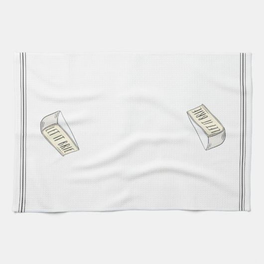 Lass It Brie Funny Cheese Pun Geschirrtuch (Horizontal)