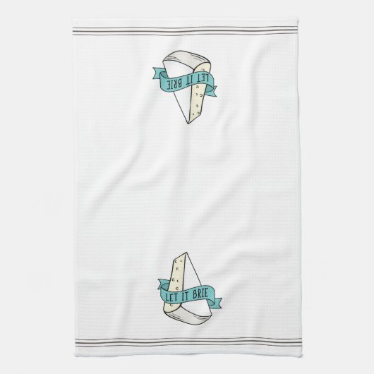 Lass It Brie Niedlich Funny Cheese Pun Geschirrtuch (Vertikal)