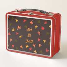 Lass It Fall Metal Lunchbox (Brown & Orange)