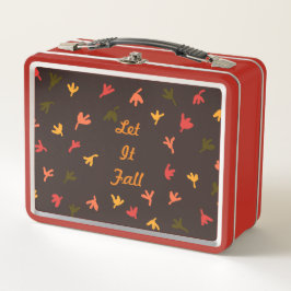Lass It Fall Metal Lunchbox (Brown & Orange)