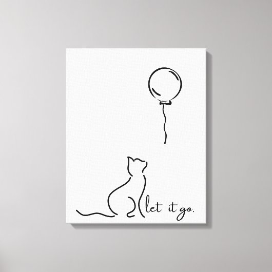 Lass It Go - Minimalistische Cat Leinwand Kunst (Vorderseite)