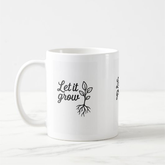 Lass It Grow - Minimalistische Pflanze Lover Kaffeetasse (Links)
